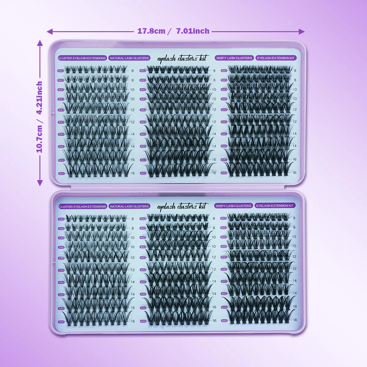 Large-capacity D-curve Soft Eyelash Clusters Kit, Volume Cat-eye Style Comfortable And Natural, Mixed Length Eyelash Clusters 8-16mm Come With Tools For Quick Application, Waterproof And Long-lasting, Suitable For Various Occasions
