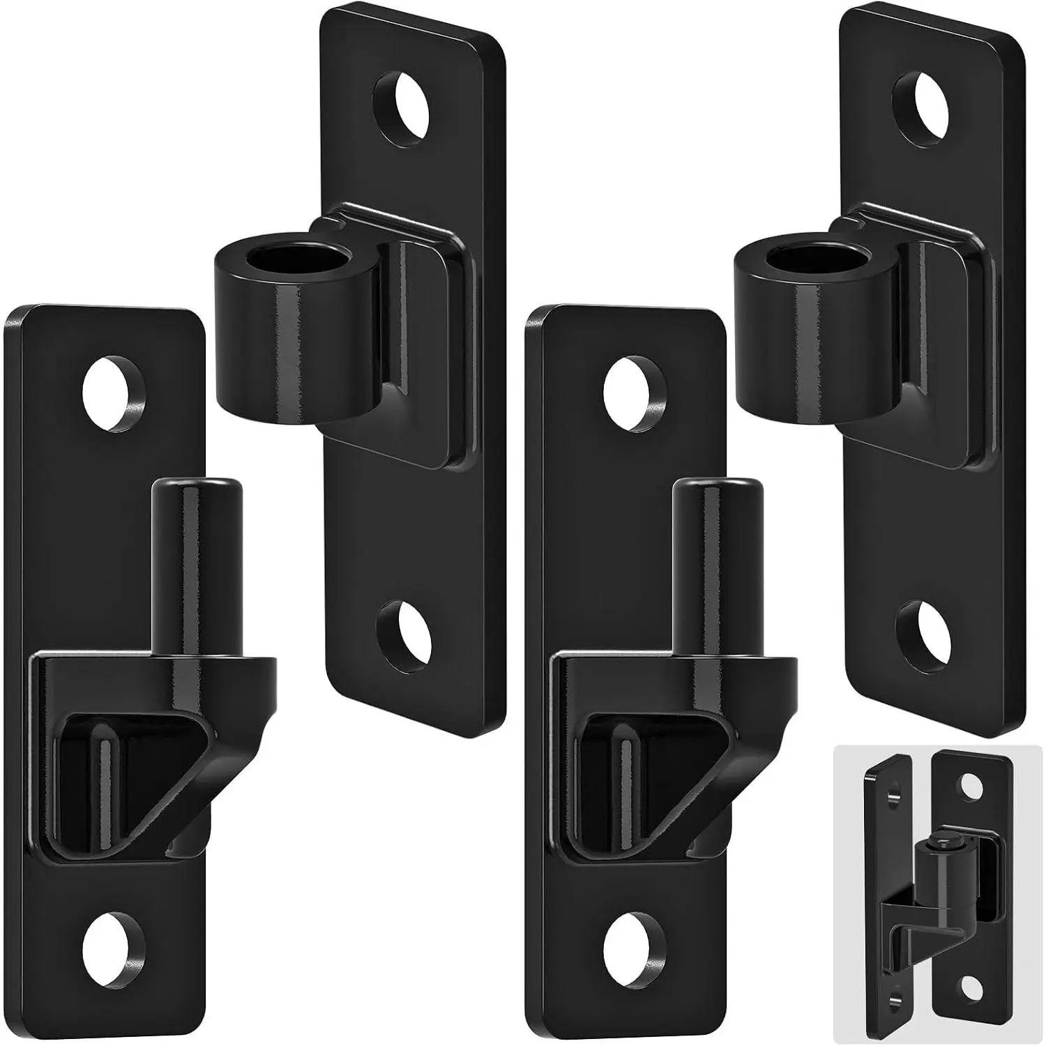 Heavy Duty 4.9" Steel Gate Hinges, Electroplated Wall-Mount Male & Female 2-Pack, 600 lbs Capacity for Fence Gates
