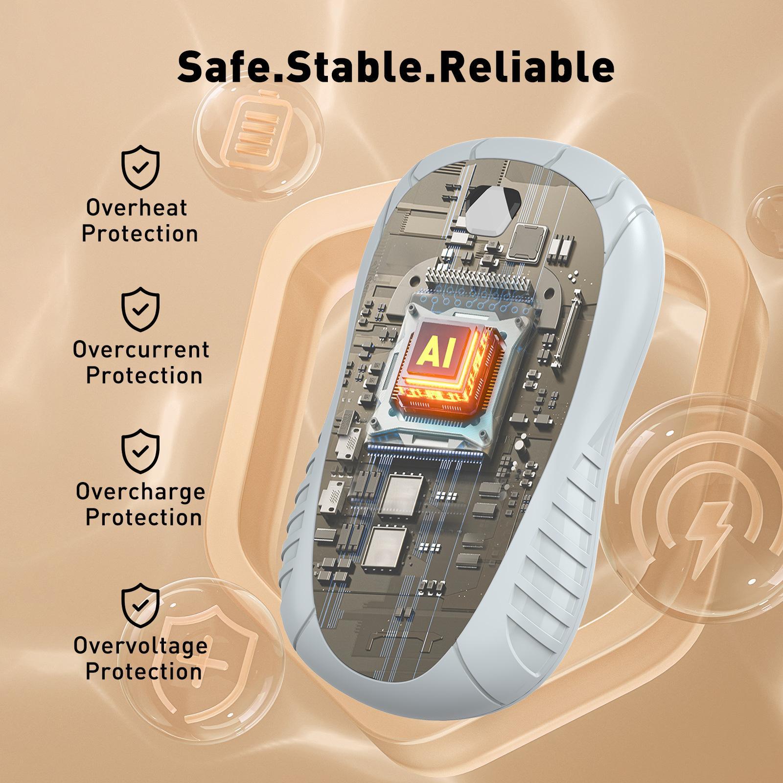 Portable Hand Warmer, 2 Counts/set Rechargeable Hand Warmer, 3 Temperature Control Pocket Size Electric Hand Warmer for Outdoor, Golf, Hunting