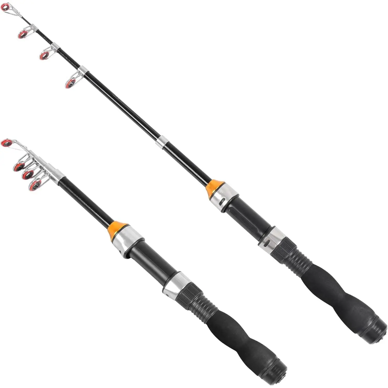 Telescopic Collapsible Extendable Fishing Rod  Saltwater and Freshwater, Lightweight and Compact Design