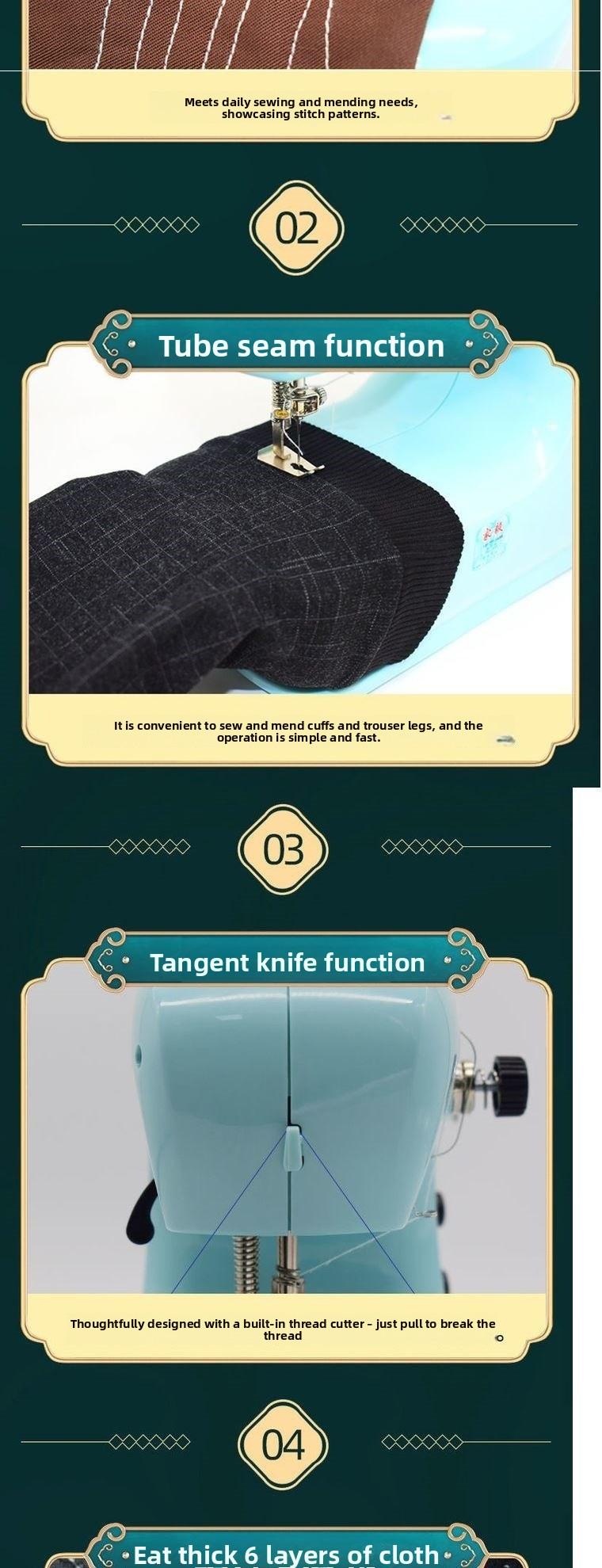 Household Electric Mini Multifunctional Fully Automatic Handheld Sewing Machine for Thick Fabrics Micro Serger