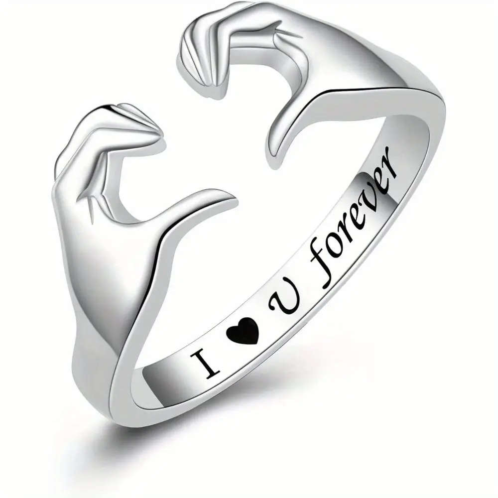 Hug Ring Adjustable Love Ring I Love You Forever Let's Be Together Forever Couple Ring Men's Teenage Style