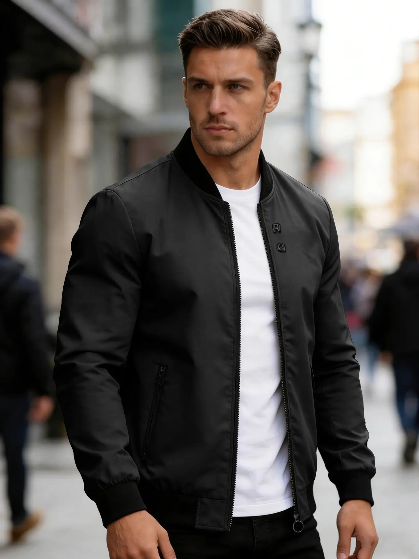 Plus Size Men's Fashion Jacket, Simple Commuter Casual Lightweight, Oversized Fatigue Coat, Trendy Outerwear for Daily Wear