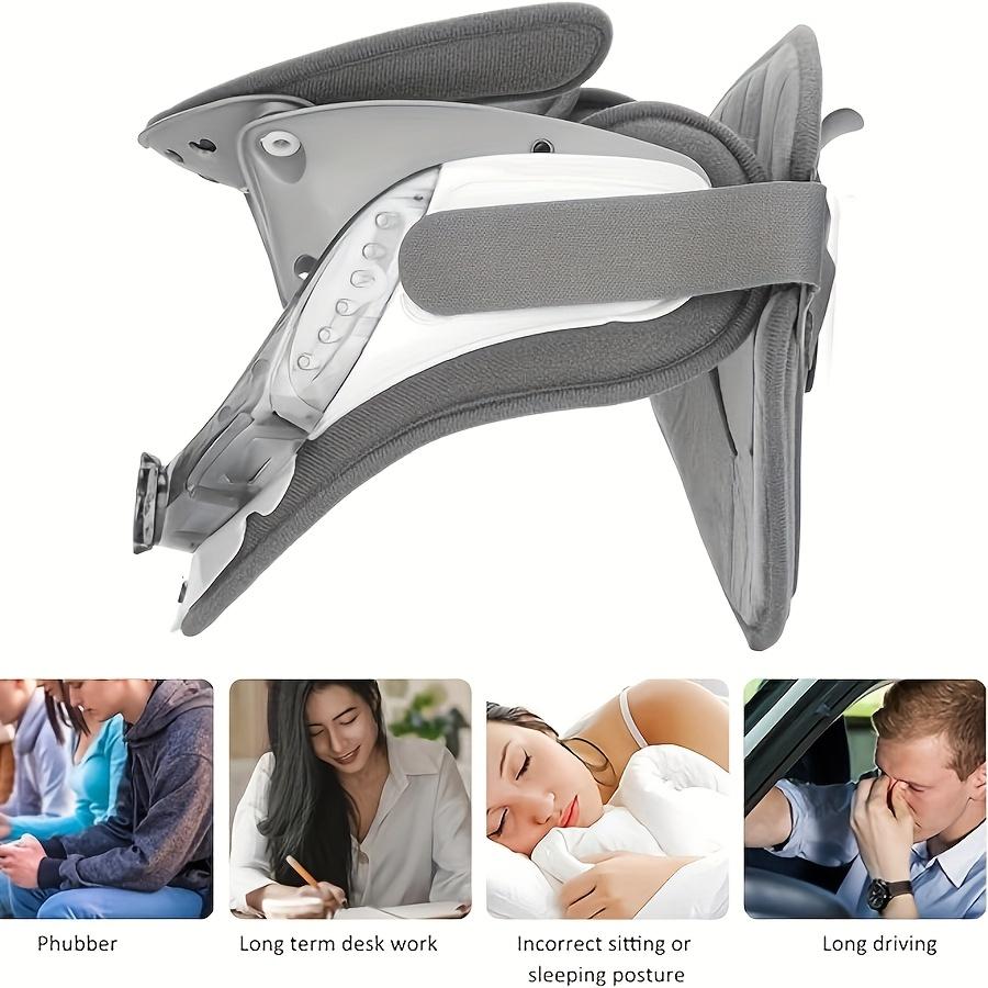 Ergonomic Neck Stretcher - Adjustable Cervical Traction Device with Secure Fixation System, One-Handed Operation, and Height Adjustment - Ideal for Neck at Home or Office, Hand-Washable PVC Brace