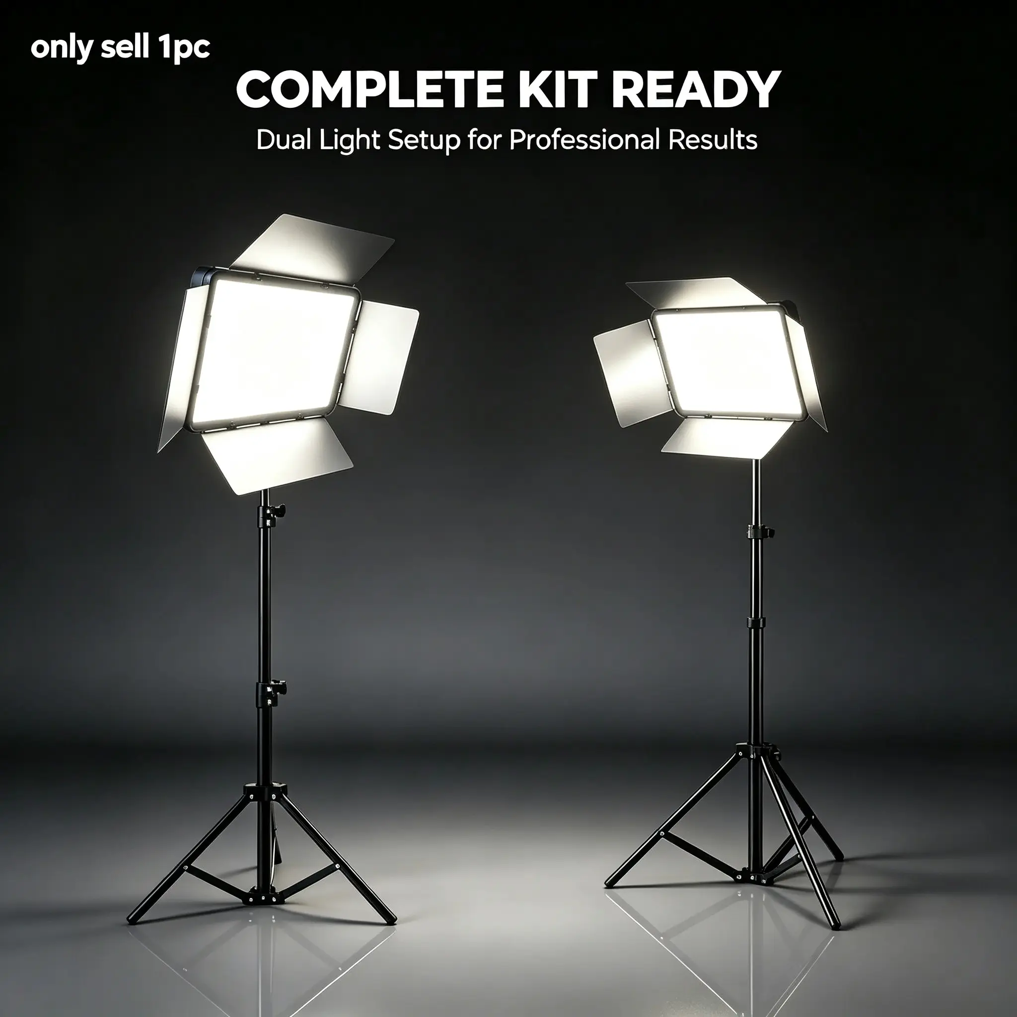 Adjustable Light Diffuser LED Panel Lighting Kit, Foldable 54cm Portable Tripod, Three-Level Height Adjustable Softbox, Professional Photography Lamp