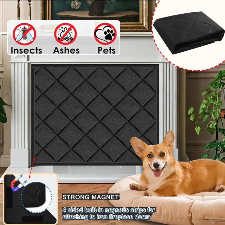 Magnetic Insulated Fireplace Cover Blanket, Oxford Fabric Draft Blocker, Blocks Draft Dust Insects, Ideal for Indoor Home Fireplaces