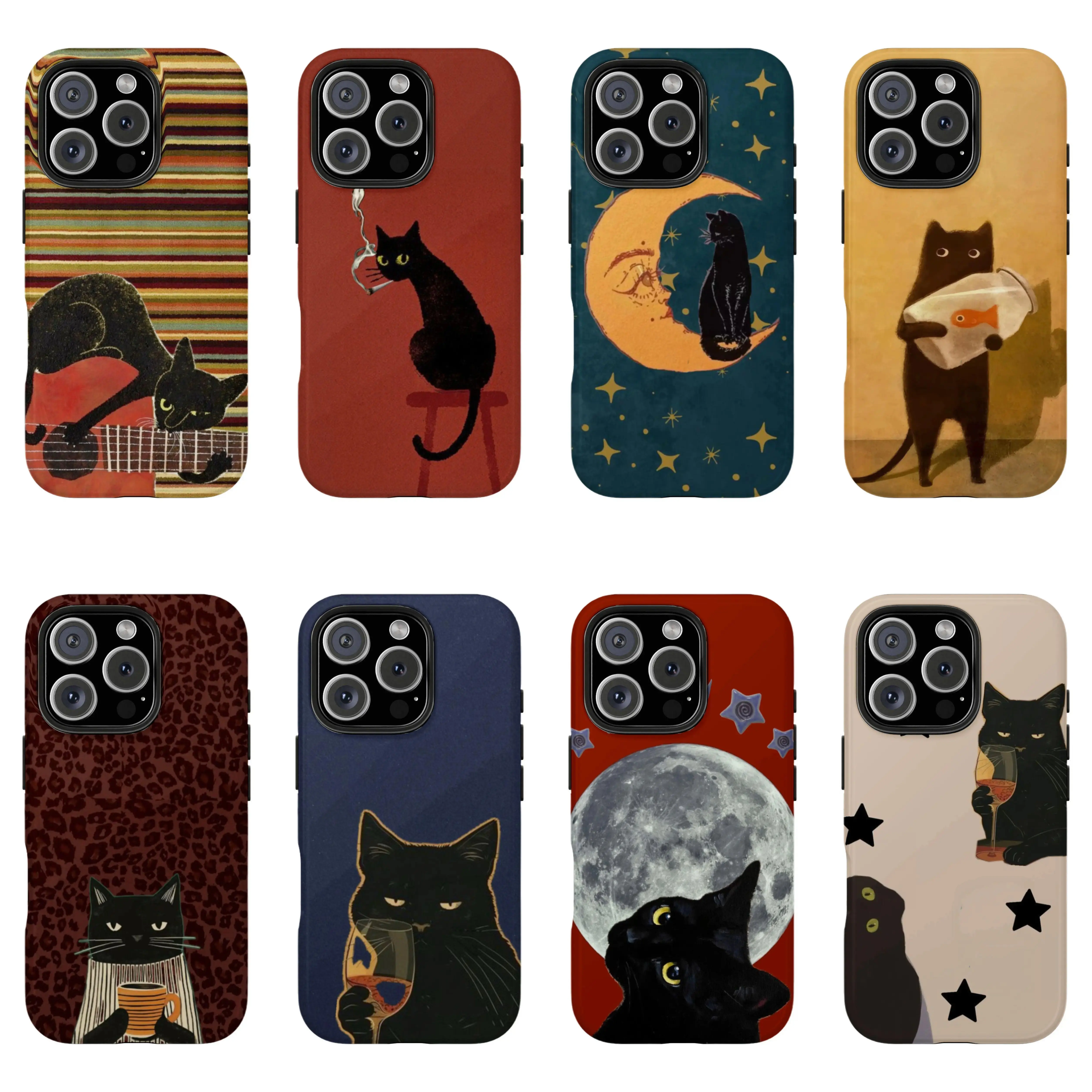 Whimsical Cat Phone Case – Cute Sleeping Cat Illustration with Vintage Floral & Cottagecore Pattern Aesthetic CoverSuitable for iPhone 17-11 Pro Max/Plus and  Samsung Galaxy S23-25