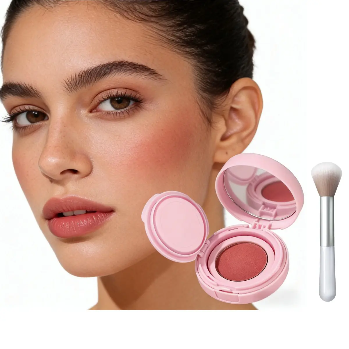 Creamy Blush Cushion, Brightening and Radiant, Fine Pores, Matte Texture, Multi-Use, Suitable for Beginners, Highlighter and Contour, Daily Use