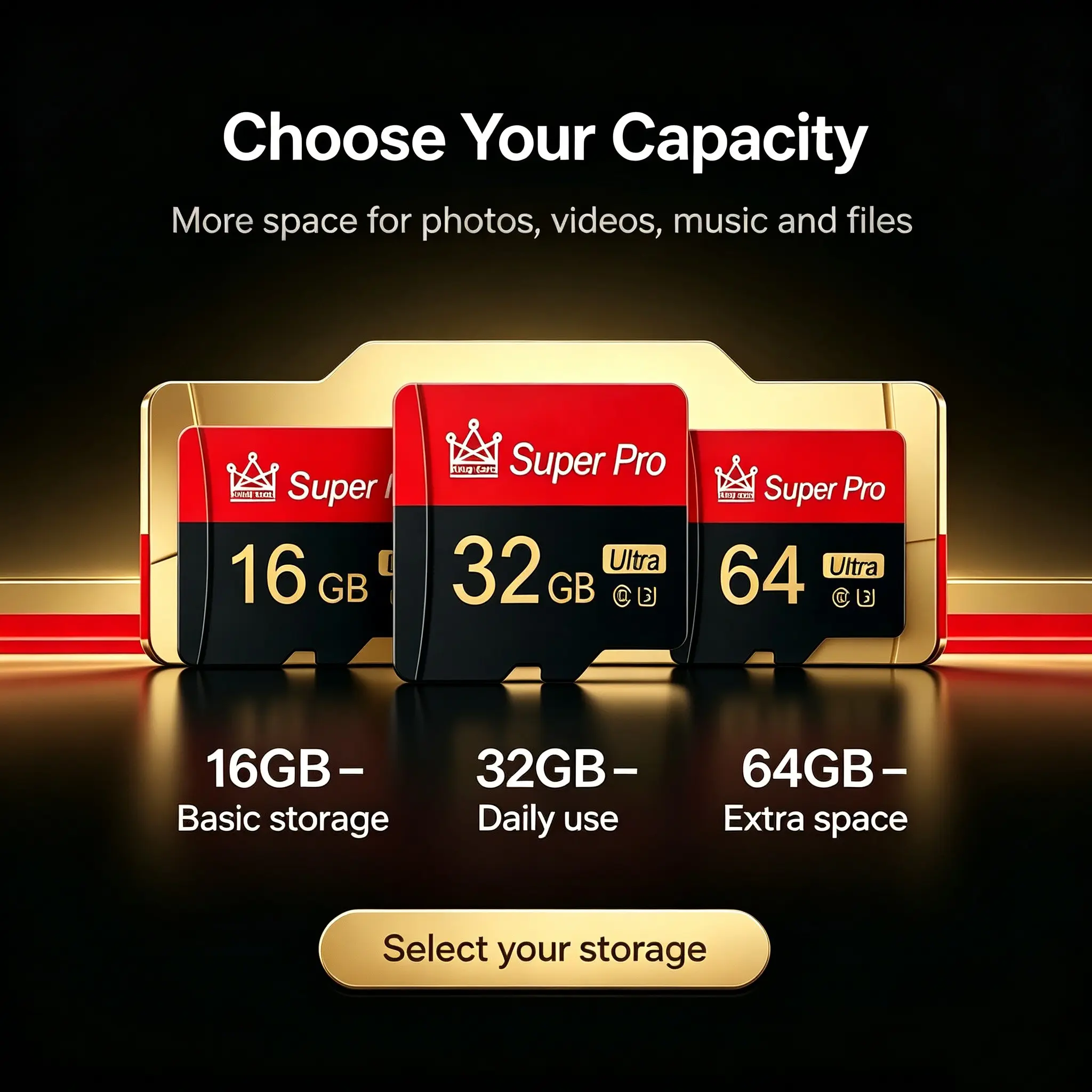 32GB Microsd Card for Surveillance Camera, 64GB SD Memory Card for Mobile Phone, 16GB Microsdxc for Car Audio, Durable Storage with Adapter, Micro Sd Cards