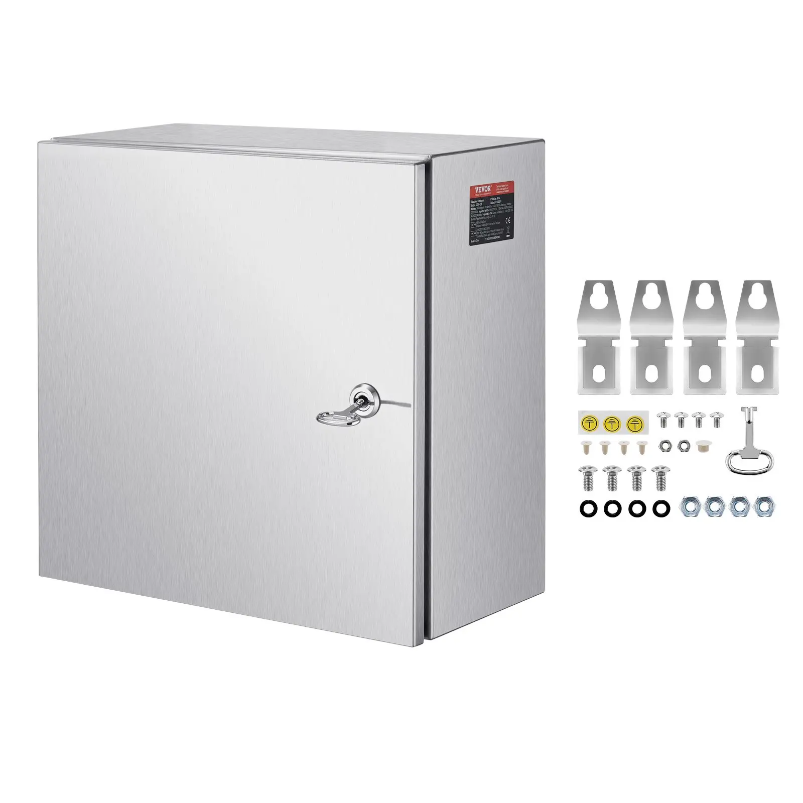 【DealsForYouDays】VEVOR NEMA 4X Stainless Steel Rectangular-Square Electrical Enclosure, 12x12x8 in STX3 320, IP66 Waterproof Dustproof Corrosion-Proof Box, Indoor-Outdoor Junction Box with Detachable Mounting Backplate, Pre-Drilled Holes & Smooth Cutouts,