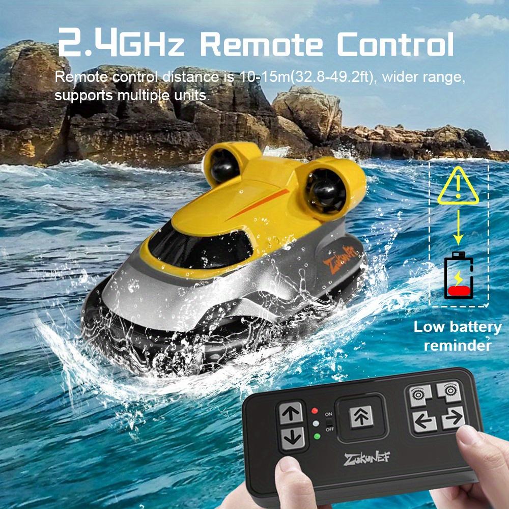 2.4GHz Mini Remote Control Speedboat – USB Rechargeable RC Racing Boat with LED Lights