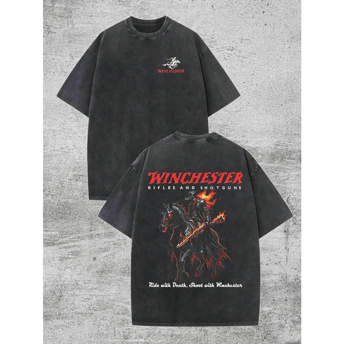 Dark Western Cowboy Outlaw Rider Flame Print Crew Neck Tee Vintage Streetwear Casual Short Sleeve T Shirt For Outdoor Gatherings And Daily Wear Wild West Apparel