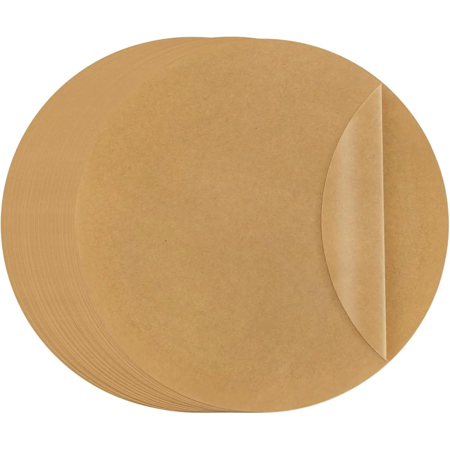 100 count 8 inch Unbleached  Paper Sheets Rounds, Heavy Duty  Paper for baking, Precut Brown Non-Stick liners for Cake Pan, Steaming, Air Fryer, Non-Stick Liners for Cooking