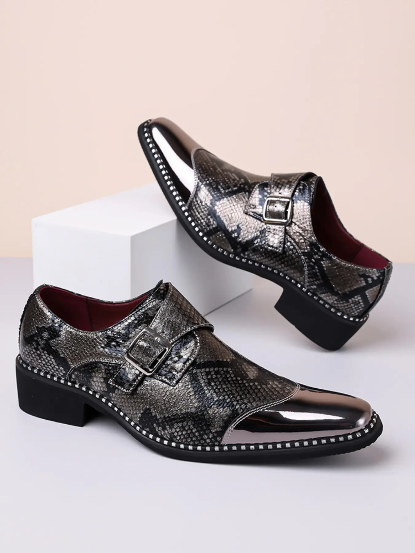 Men's Formal Leather Shoes, Casual Chelsea Boots, Large Size, Walking Shoes, Wedding & Party Shoes, Suitable for All Social Events, Rubber