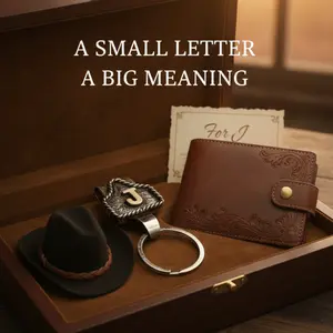 Vintage Western Cowboy Letter Keychain Handmade Metal Personalized Initial Key Chain Clip Personality Key Holder for Pocket & Bag Custom Gift for Him & Her