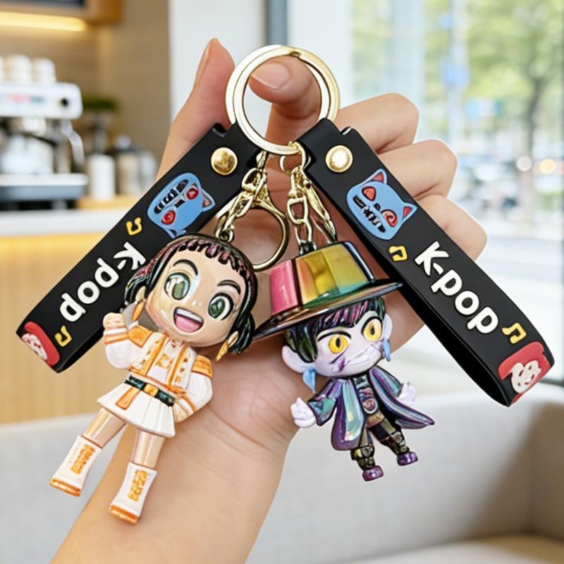 Colorful electroplating witch hunter keychain K-pop animation character fashion bag pendant cartoon silicone gift