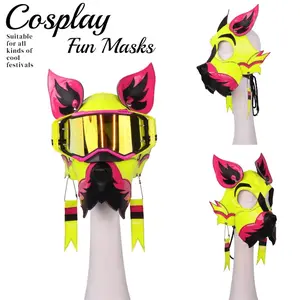 Bright Dog Mask, Hollow Eye Design, Clear Vision, Sturdy Shape, Trendy Party Accessory, Cosplay, Outdoor Events, Beach Parties