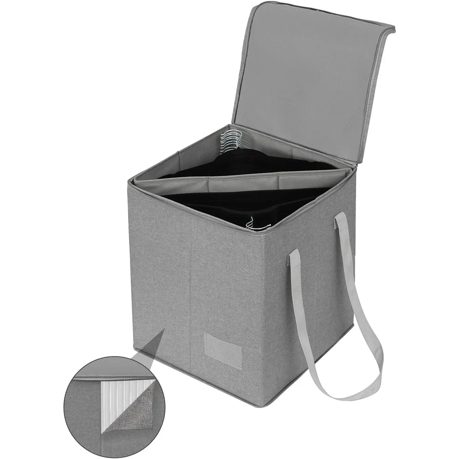 Clothes Hanger Organizer Bag-Rigid Hanger Storage Containers with Lid for , Large Sturdy Hanger  Organizer Box with Handle