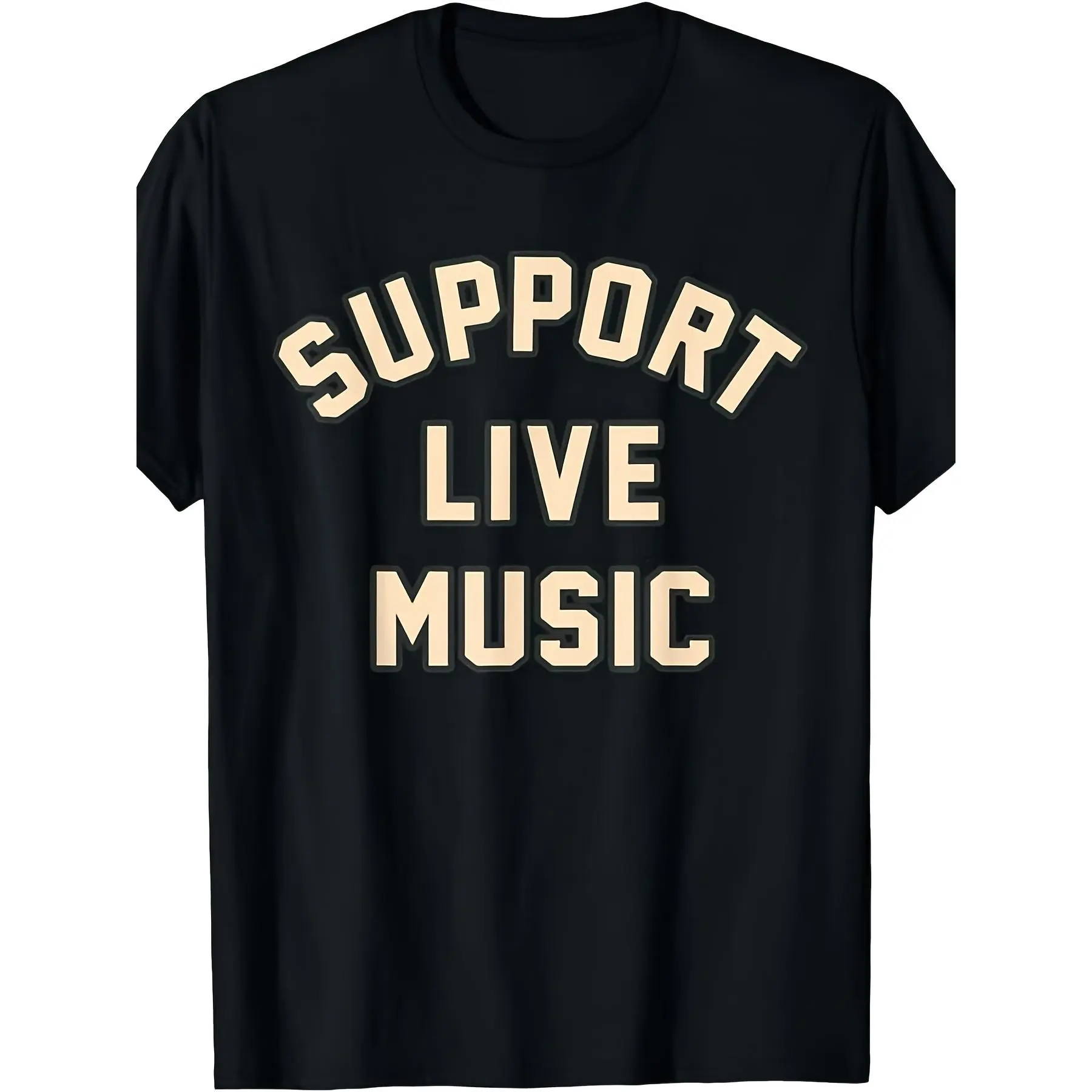 Support Live Music Musicians Local Bands Artists Music Lover T-ShirtSame style for men and women 2025 summer short-sleeved printed T-shirt pure 220G
