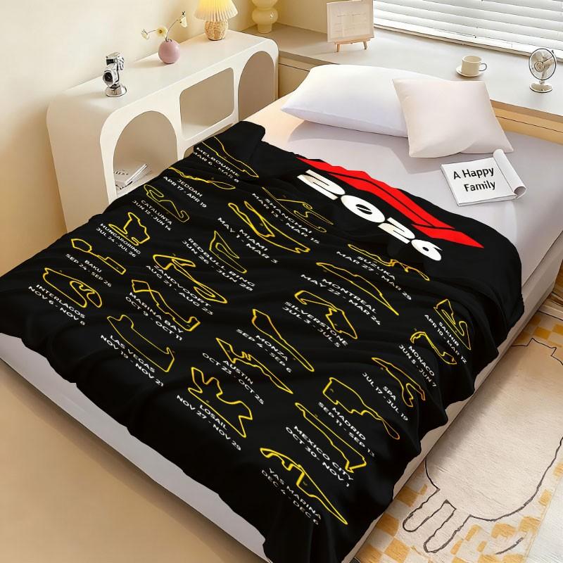 [tiktok Trend] Mark Every Lap of 2026 F1 Season, Sleek Blanket Featuring Iconic Circuits & Race Dates, Ideal for Motorsport Fans
