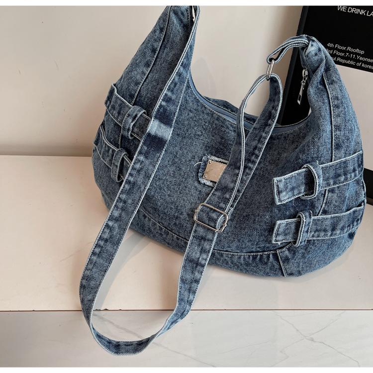 New Fashion Large Capacity Denim Crossbody Shoulder Bag for Women Casual Storage Bag Textured Casual and Versatile Coach Bag