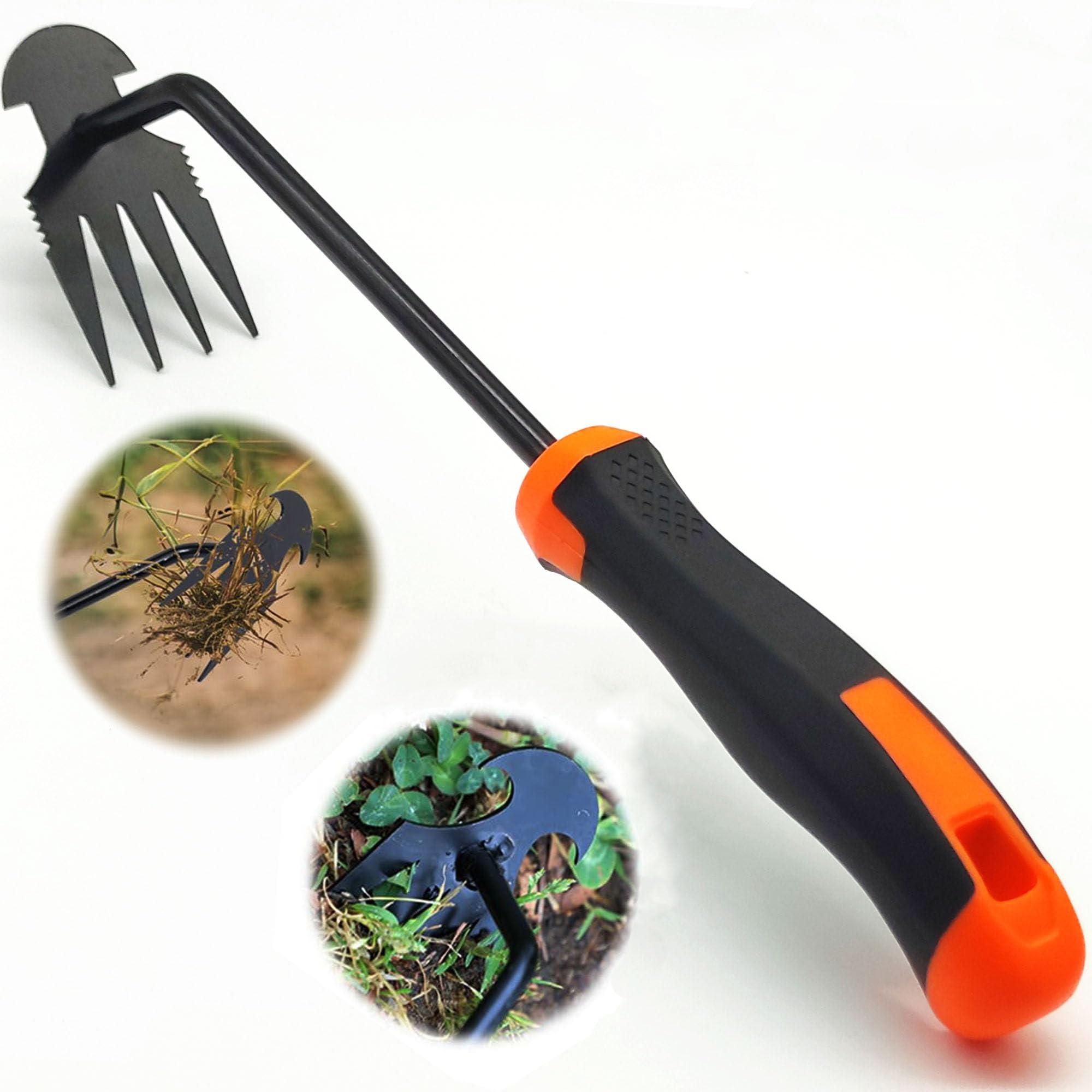 Garden Weeder Tool, Portable Garden Weeder Tool, Manganese Steel Weed Puller Tool, Hand Weeder Puller for Vegetable Gardening Backyard Farm Planting, Handle