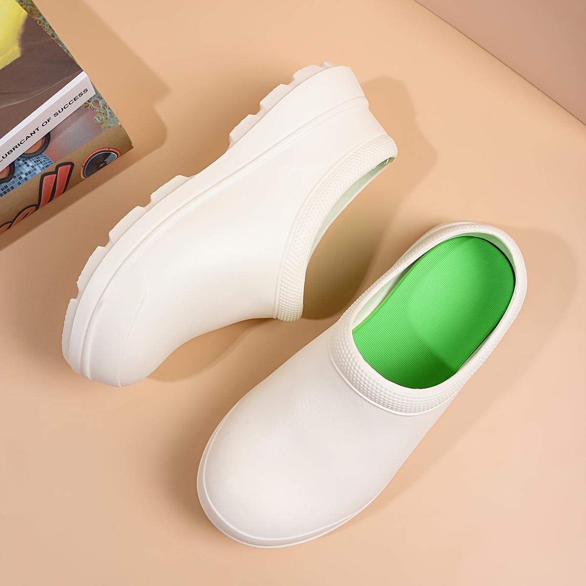 Women's High-Quality EVA Chef Shoes, Nursing, Medical Care, and Food Service Non-Slip Comfortable Work Shoes, with Toe, Black and White Options, Nursing Shoes |       Solid color design |       Durable footwear, high-quality shoes