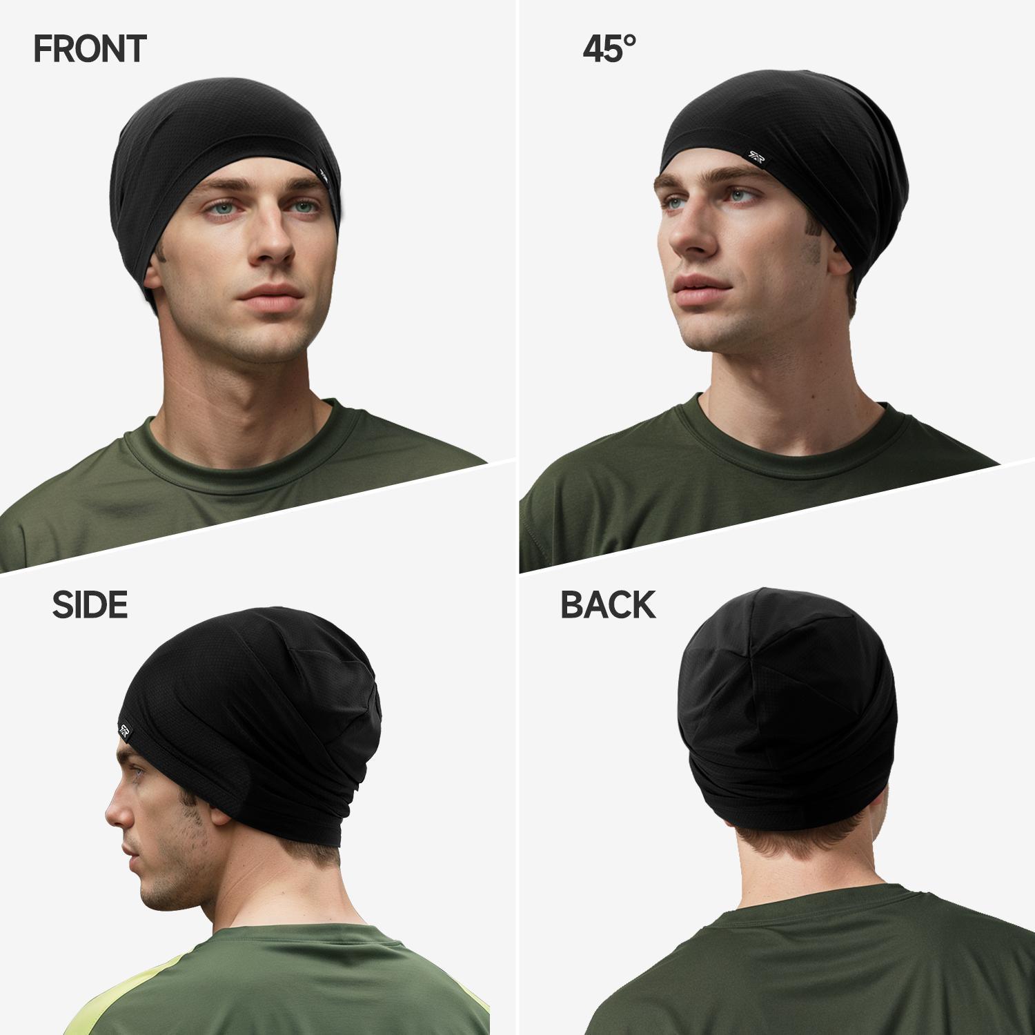 Solid Color Cooling Skull Cap, Sweat Wicking Cycling Running, Motorcycle Hat, Helmet Liner, Stretchy Helmet Hat for Men & Women