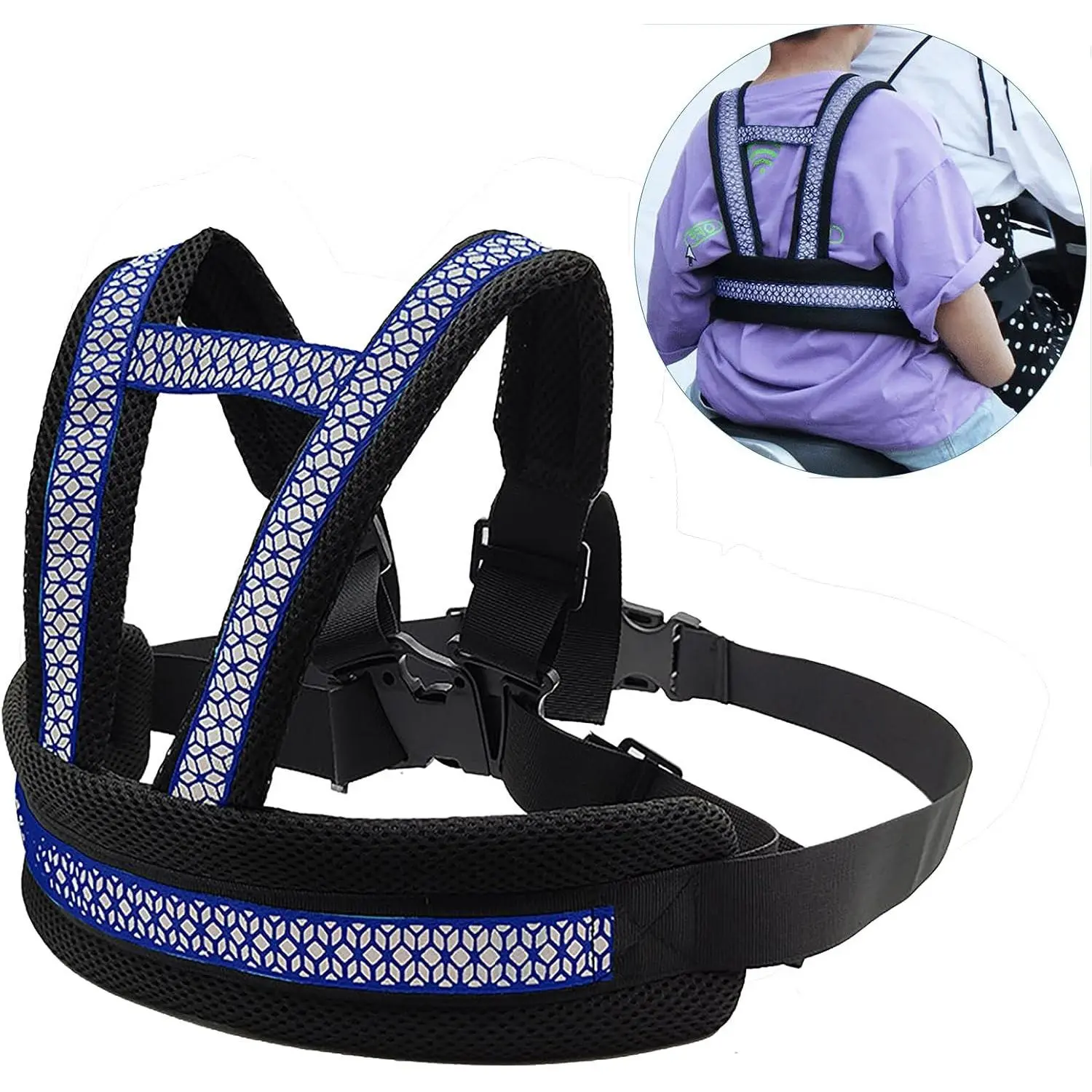 Kids Motorcycle Safety Harness Anti-Fall Shoulder Belt for Bike Cycling Walking Age 2-12(Gift)
