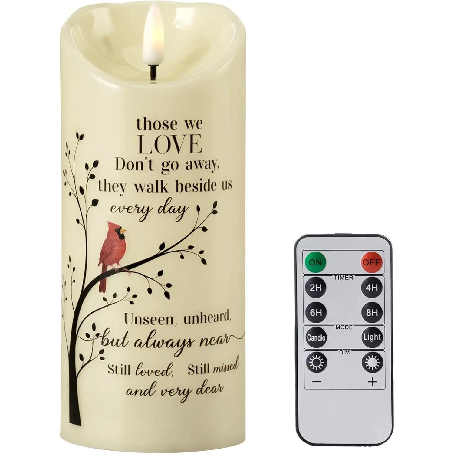 Flameless Memorial Candle, LED Light with Remote, Sympathy Gifts for Loss of Loved  – Mother Father Husband, Remembrance Present for Condolence Bereavement,   Candles for Prayers