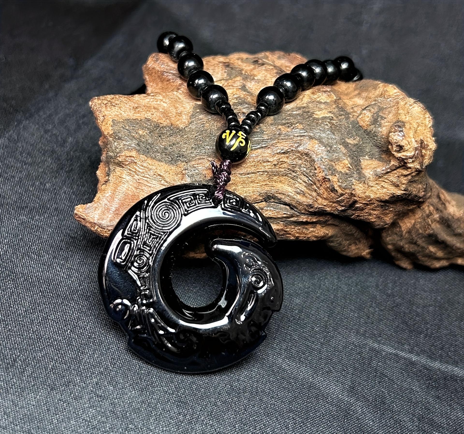 1 piece of obsidian pendant, unisex lucky necklace, elegant natural gemstone design, jewelry gift men's Iced Out Cubic Zirconia Eternity Band slip chain Hip Hop Crystal Vintage Black Bead Cross Versatile Communion Rosary Adjustable CowTag Initial link 1 piece of obsidian pendant, unisex lucky necklace, elegant natural gemstone design, jewelry gift men's Iced Out Cubic Zirconia Eternity Band slip chain Hip Hop Crystal Vintage Black Bead Cross Versatile Communion Rosary Adjustable CowTag Initial link