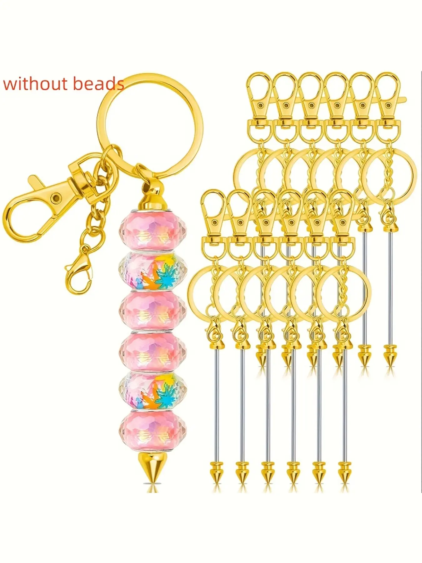 12Pcs Multi-Purpose Men’s Key Rings & Key Chains, Beadable Blank Keychain Bars, DIY Craft Jewelry Making Supplies, Versatile Bag Key Charm Accessories for Handcraft Projects