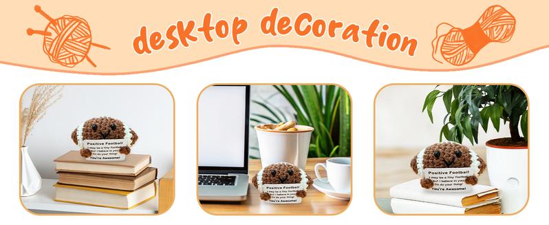 Emotional support crochet crochet basketball - emotional inspirational support gift, suitable for women, men, friends, teenage boys, girls, teammates - handmade basketball crochet mini rugby gift Christmas, New Year, decoration,