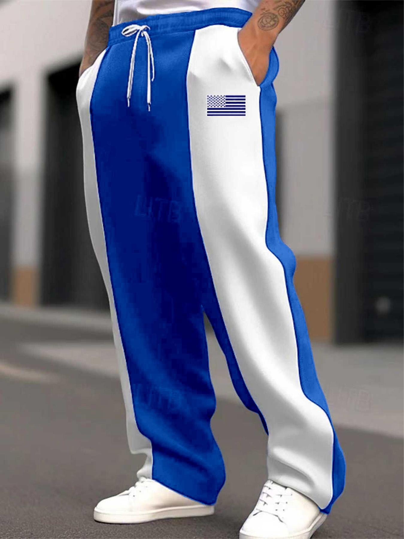 Men's Regular Fit Colorblock Print Sweatpants, Casual Comfy Breathable Jogger Pants for Daily Wear, Men's Trousers for All Seasons, Athleisure Style Bottoms