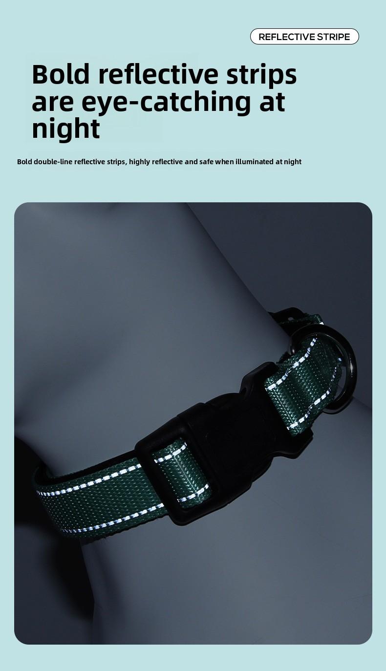 GPS Tracker Compatible Dog Collar, Waterproof Anti-Lost Pet Collar with Reflective Strips, Custom Laser Engraved, Durable for Small Medium Dogs, Safety Walking Pet Collar Protective Cover, Escape Proof Lightweight Adjustable Dog Neck Strap