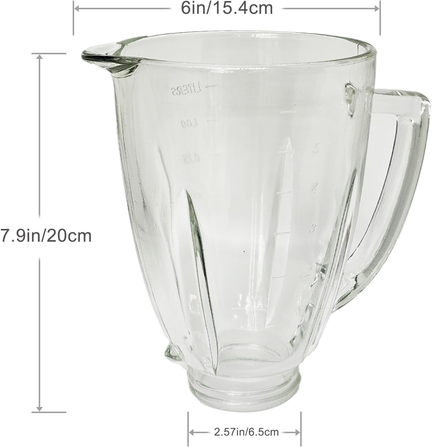 6 Cup Blender Glass Jar with , Blender Replacement  for Aspas Para Licuadora Oster Osterizer Classic Series (NOT fit Pro, Master or Versa models)