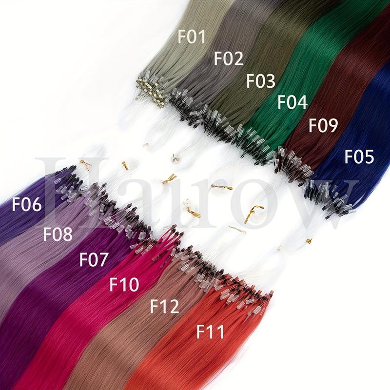 New Wholesale Hot 12" 16" 20" Colored Micro Loop Human Hair Extensions - 50pcs Pack, Straight Pink, Green, Red, Blue, Real Human Hair Microlink Extensions, 30g, Perfect for Vacation Style, Women'S Hair Accessories |   Vibrant Hair Color |   High-Quality H