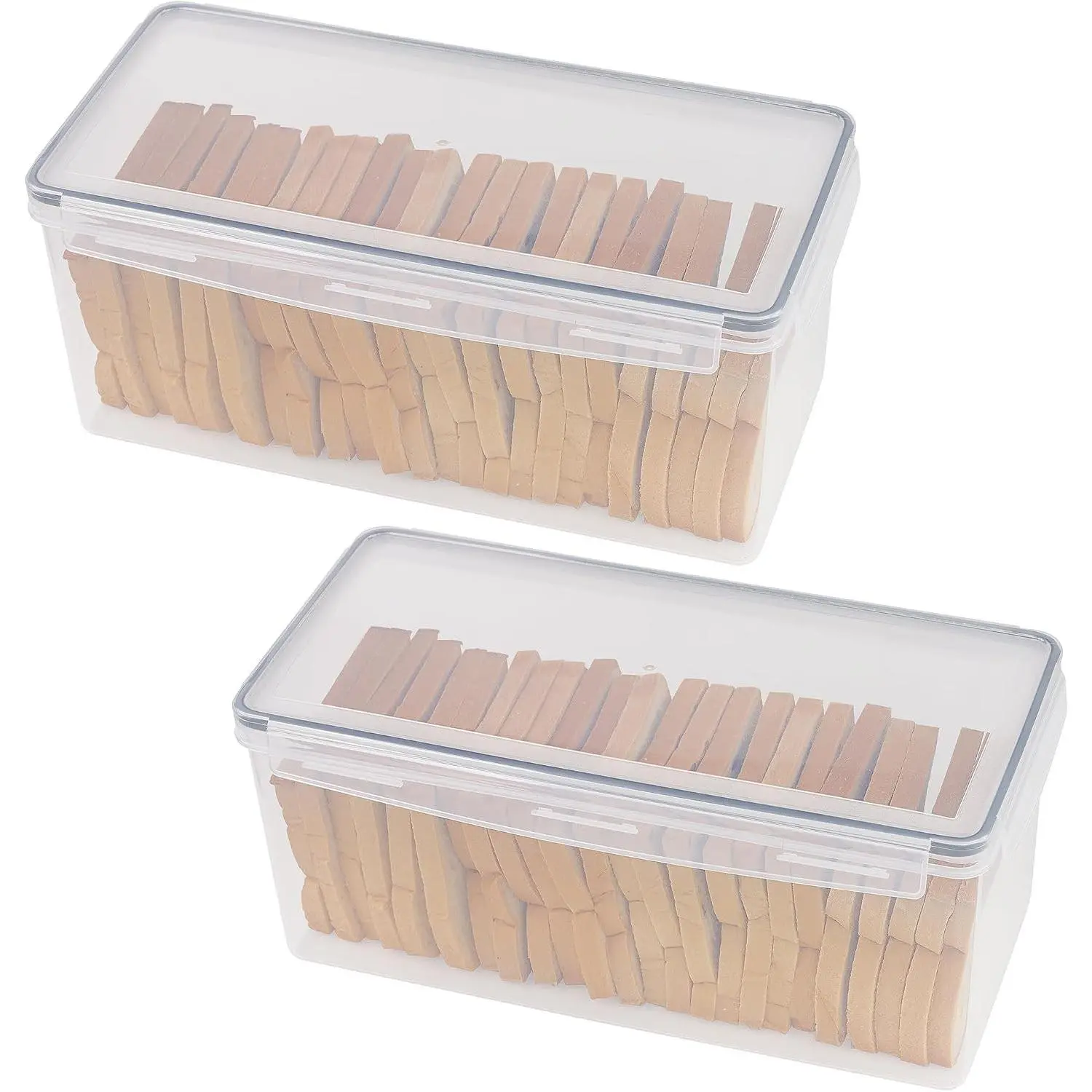 2 Pack Bread Box, Plastic Bread Container, Large Sandwich Holder, Bread Storage Container for Kitchen Counter, Bread Keeper with Airtight Lid, Bread Saver, 9 Qt / 8.5L Each