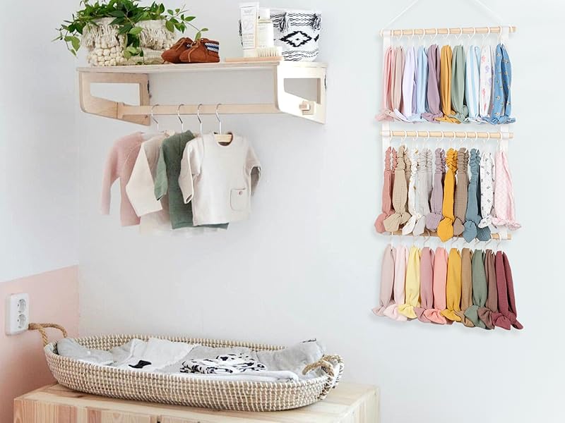 Headband Holder Head Bands Organizer for Girls, Baby Headbands Hair Accessories Organizer Storage Wall Hanging Decor for Nursery Toddler Girls Room