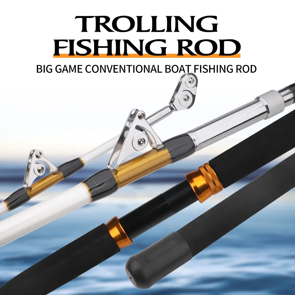 2 Sections Trolling Rod Saltwater Slowing Jigging Offshore Fishing Rod Boat Fishing Pole 1.8M/2.1M 100-200lb