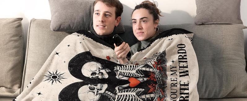 Goth Skeleton Romantic Blanket for Couples I Love You Gift for Him Her, Perfect for Anniversary Birthday Wedding Engagement Valentine's Day Christmas Flannel Fleece Throw for Men Women Boyfriend Girlfriend Ghost Design Goth Skeleton Romantic Blanket for Couples I Love You Gift for Him Her, Perfect for Anniversary Birthday Wedding Engagement Valentine's Day Christmas Flannel Fleece Throw for Men Women Boyfriend Girlfriend Ghost Design