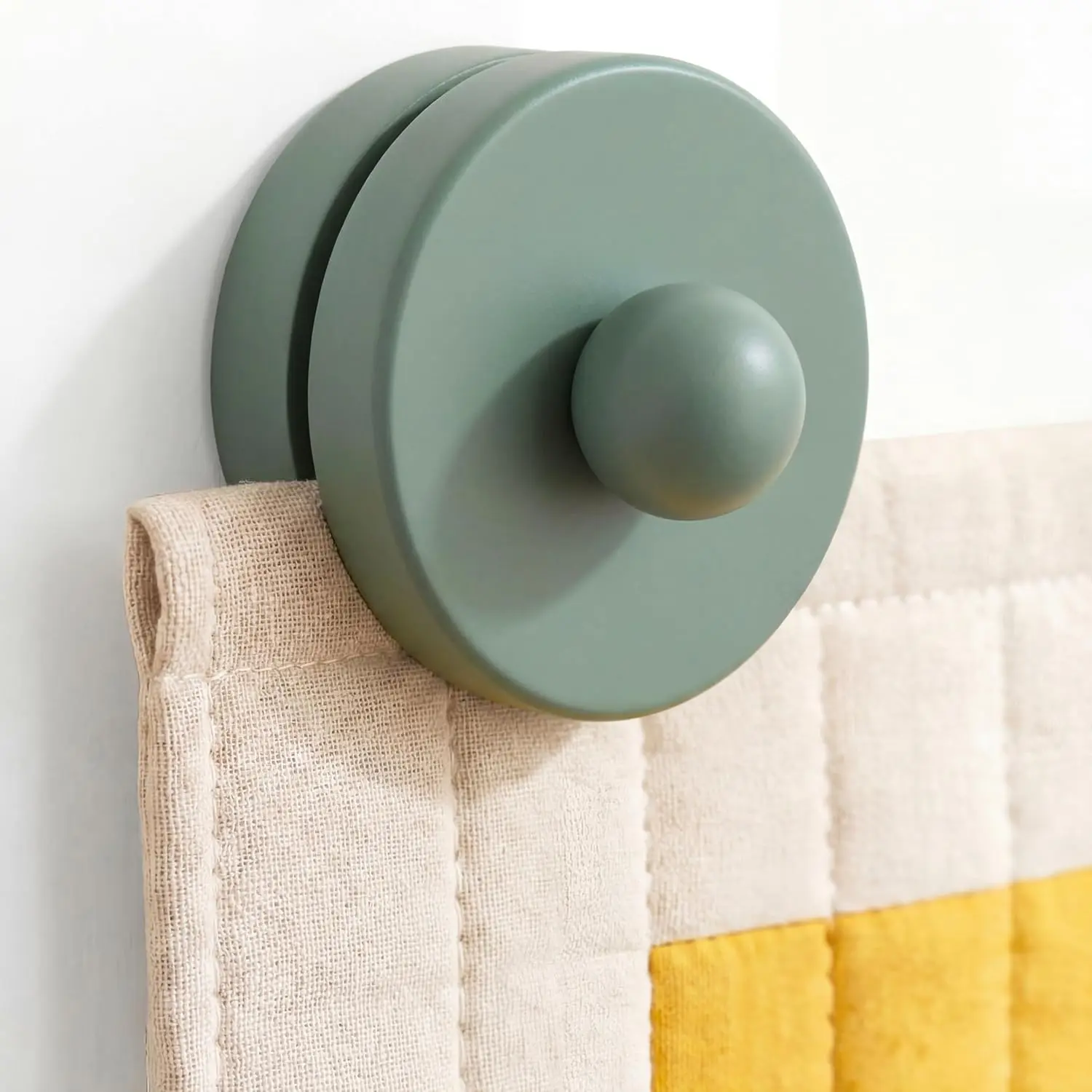 Tapestry Hangers for Walls 4 Pack - Quilt Hanger for Wall for Display, Quilt Rack - Rug Hangers for Walls, Round Clamps for Blankets and Other Textile (Sage Green)