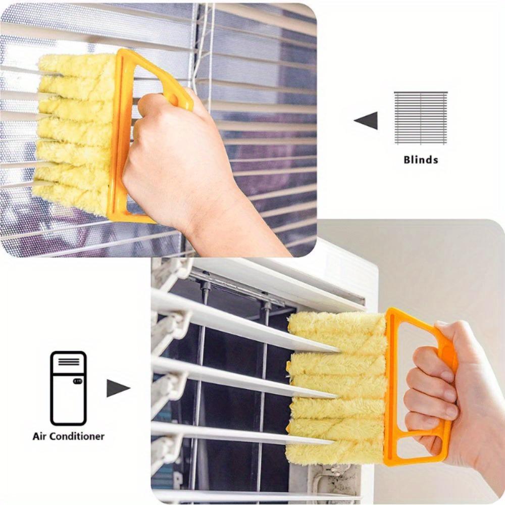 Window Cleaning Brush, 1 Count Washable Window Cleaning Brush with Microfibers Handle for Effortless Dust Collection and Blinds Cleaning for Office and Home, Home Cleaning Tool
