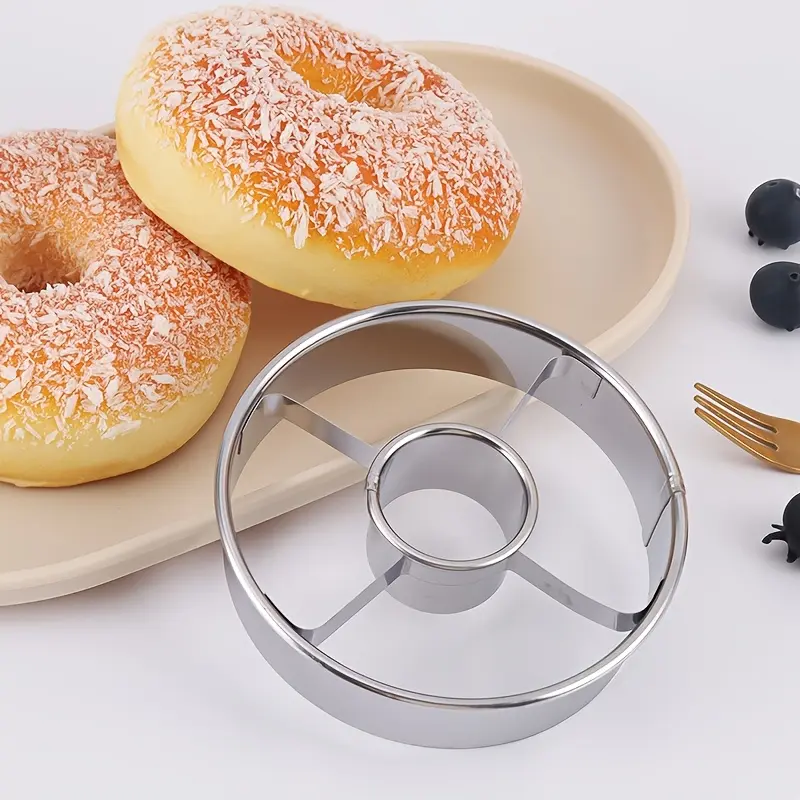 1/2pcs Stainless Steel Donut Mold for Kitchen Baking, Mousse Round Cake Cutting Mold, Cookie Mold, Baking Mold, Bakery Molds