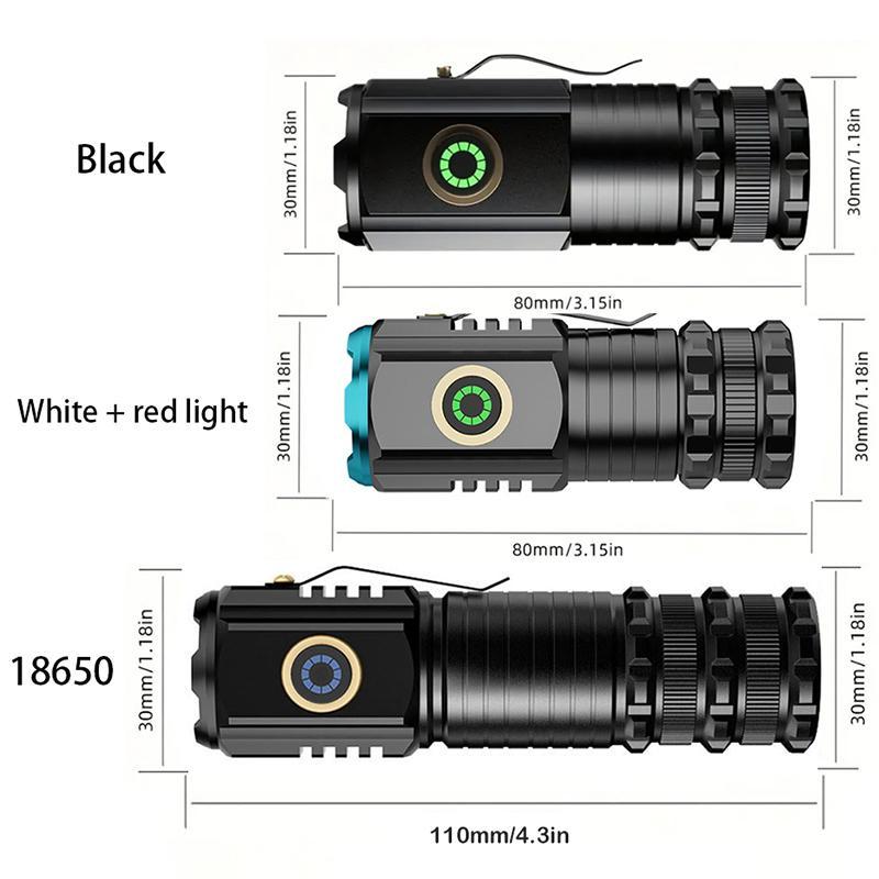 Type-c Rechargeable Outdoor Light, Portable Mini 3 LED Flashlight, Adjustable Modes Clip-on Design Flashlight, Outdoor Lightning Tool for Camping Hiking