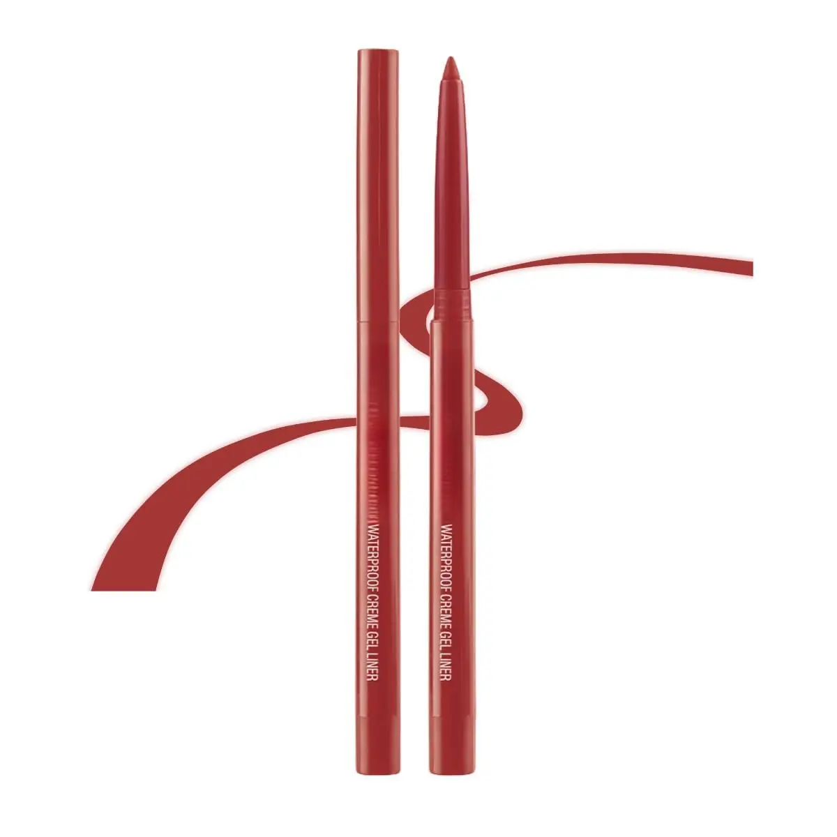 Retractable Eyeliner Pencil & Lipliner Pen - Long Lasting, Waterproof, and Smudge Proof Cosmetic in Shimmer Wine Finish, Two-In-One Eyeliner