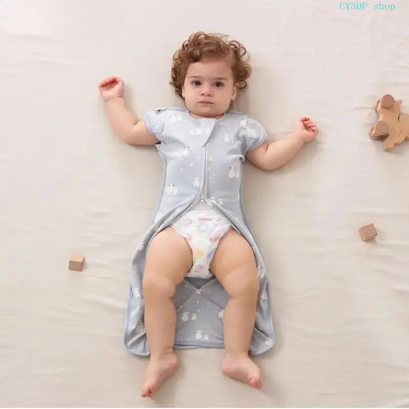 Baby Wearable Blanket Sleep Sack, Soft Printed Breathable Fabric, Bottom Zipper Design for Quick Diaper Change, Safe Infant Sleep Bag, Practical Nursery Essential for Night Sleep