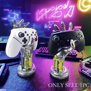 1pc Sci-Fi Cyberpunk Mechanical Arm Statue, Futuristic Design, Game Controller Holder, Headset Stand, Desktop Ornament, Console accessories, Gaming Accessories, Gaming Products, Gift for Gamers and Men, Suitable for Father's Day, Christmas