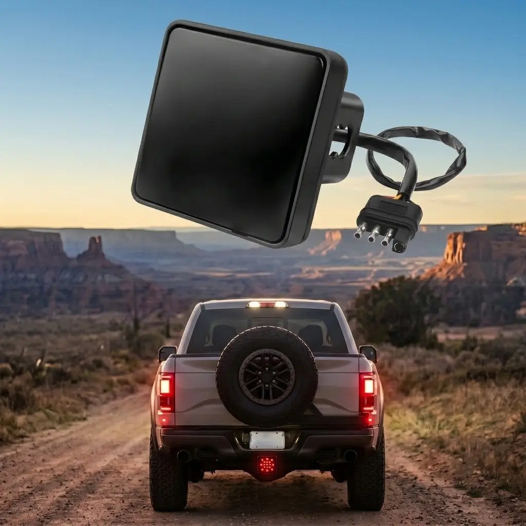 Super Bright Brake Driving Lamp 15 LED Trailer Hitch Cover Universal For Towing Truck Pickup SUV 2 Inch Receiver Father's Day Gift