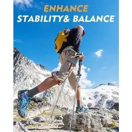 Telescopic Shock-Absorbing Trekking Poles, Three-Section Aluminum Alloy Non-Slip Hiking Sticks, Outdoor Mountaineering and Cross-Country Walking Canes, Portable Mountaineering Equipment